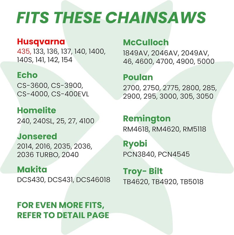 Byane 16 Inch Chainsaw Chain, 050" Gauge, .325" Pitch, 66 Drive Links, Gifts for Men, Fits Husqvarna 435, and More (1 Chain). - Image 3
